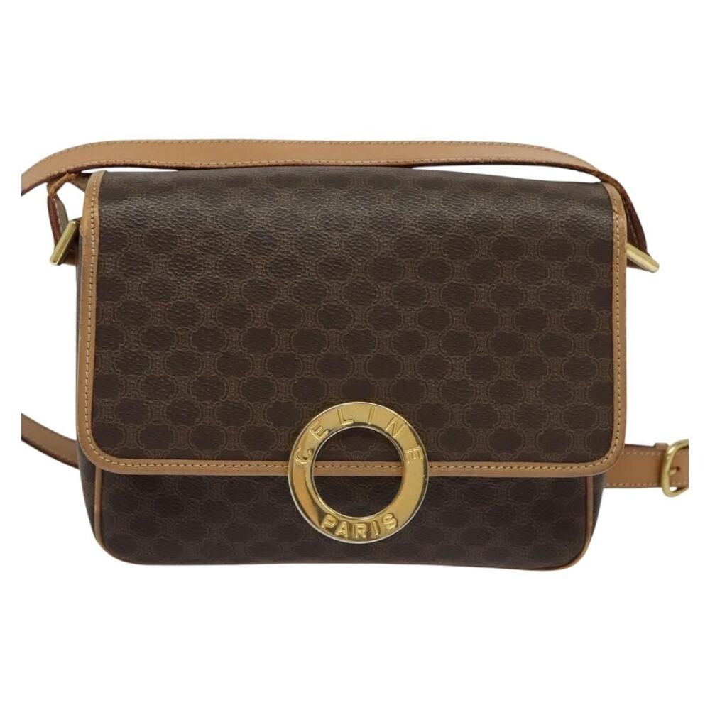 Celine Macadam Circle Shoulder Bag Brown